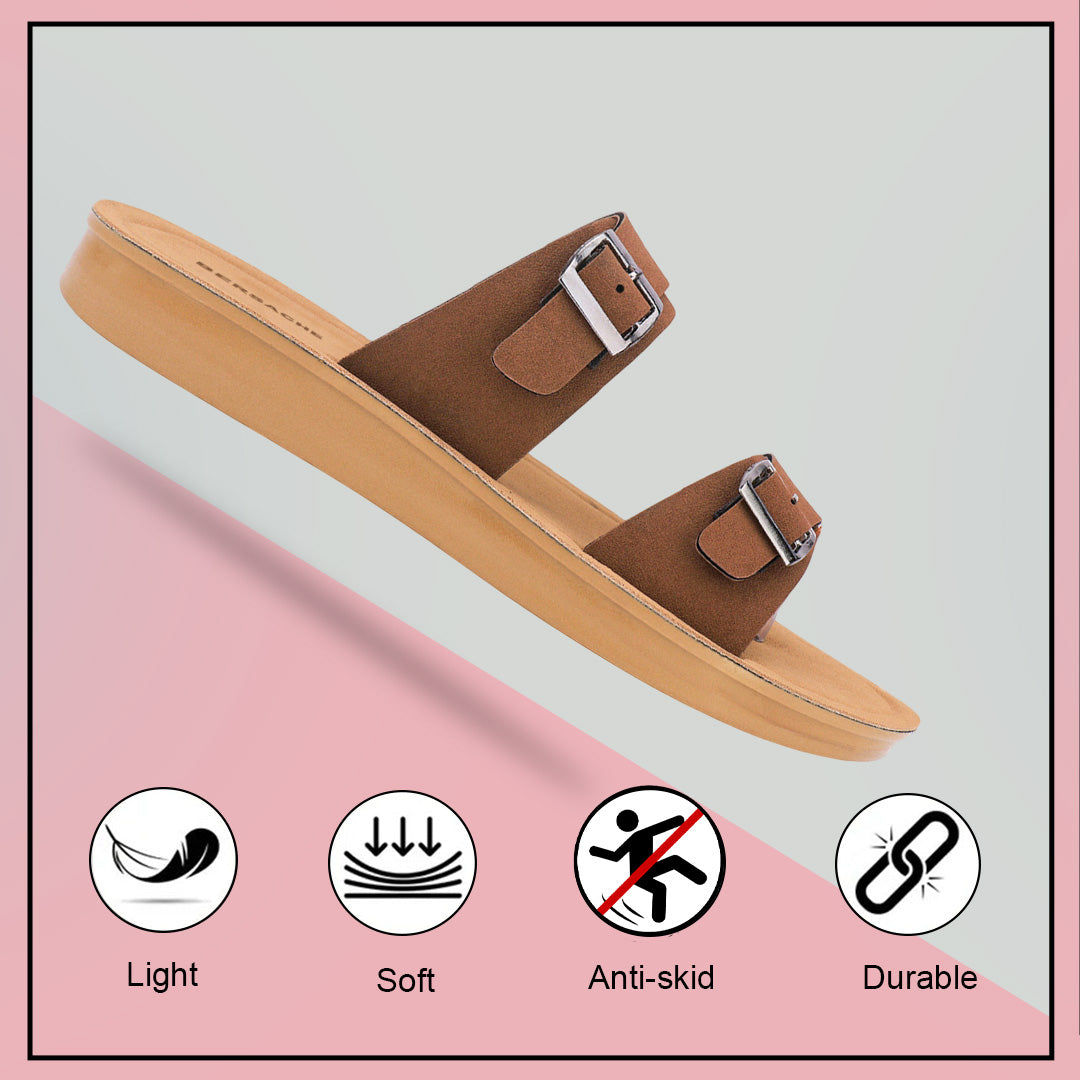 Bersache Extra Soft Classic Casual with  Regular wear with Ultra Soft & Flexibility Technology Slipper For Women's & Girl's-(Dark-Brown-6261)