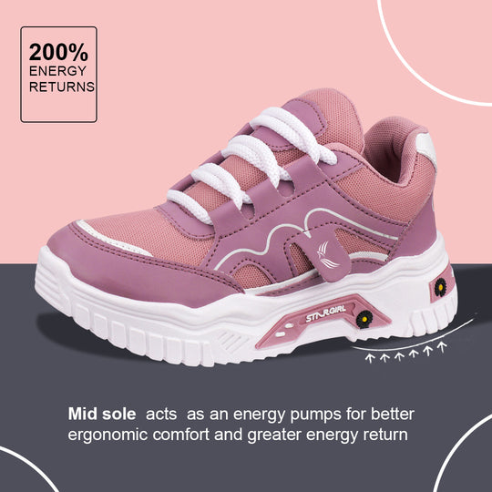 Bersache Premium Sports ,Gym, Trending Stylish Running Colour Changing shoes for Women (8103-Purple)