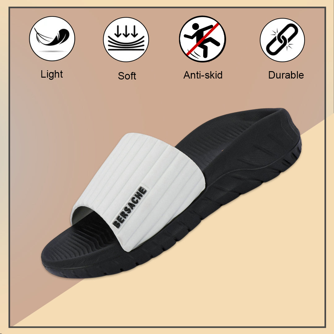 Bersache Extra Soft Classic Casual with  Regular wear with Ultra Soft & Flexibility Technology Slipper For Men's (Black)-6332.