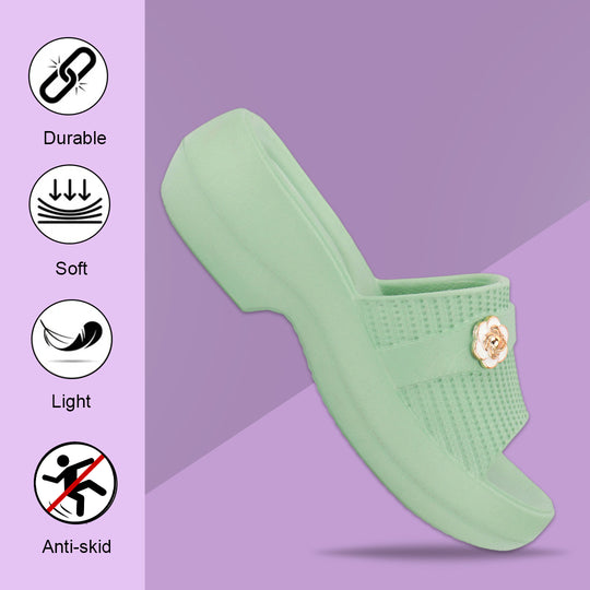 Bersache Extra Soft Classic Casual CHAPPAL with  Regular wear with Ultra Soft & Flexibility Technology  Slippers for Women's-(6293-Green)