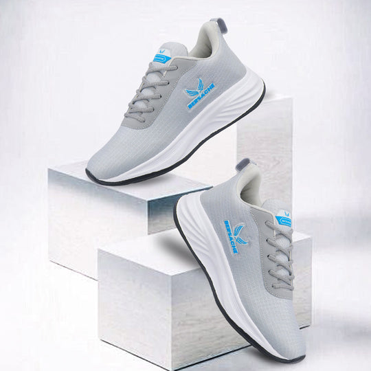 Bersache Lightweight Sports Running Shoes For Men Light Grey-8068