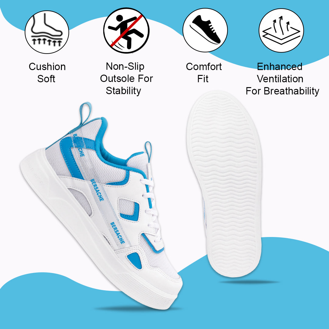 Bersache Casual Sneaker shoe for Men| Soft Cushioned Insole , Slip-Resistance Casuals For Men (White-8126)