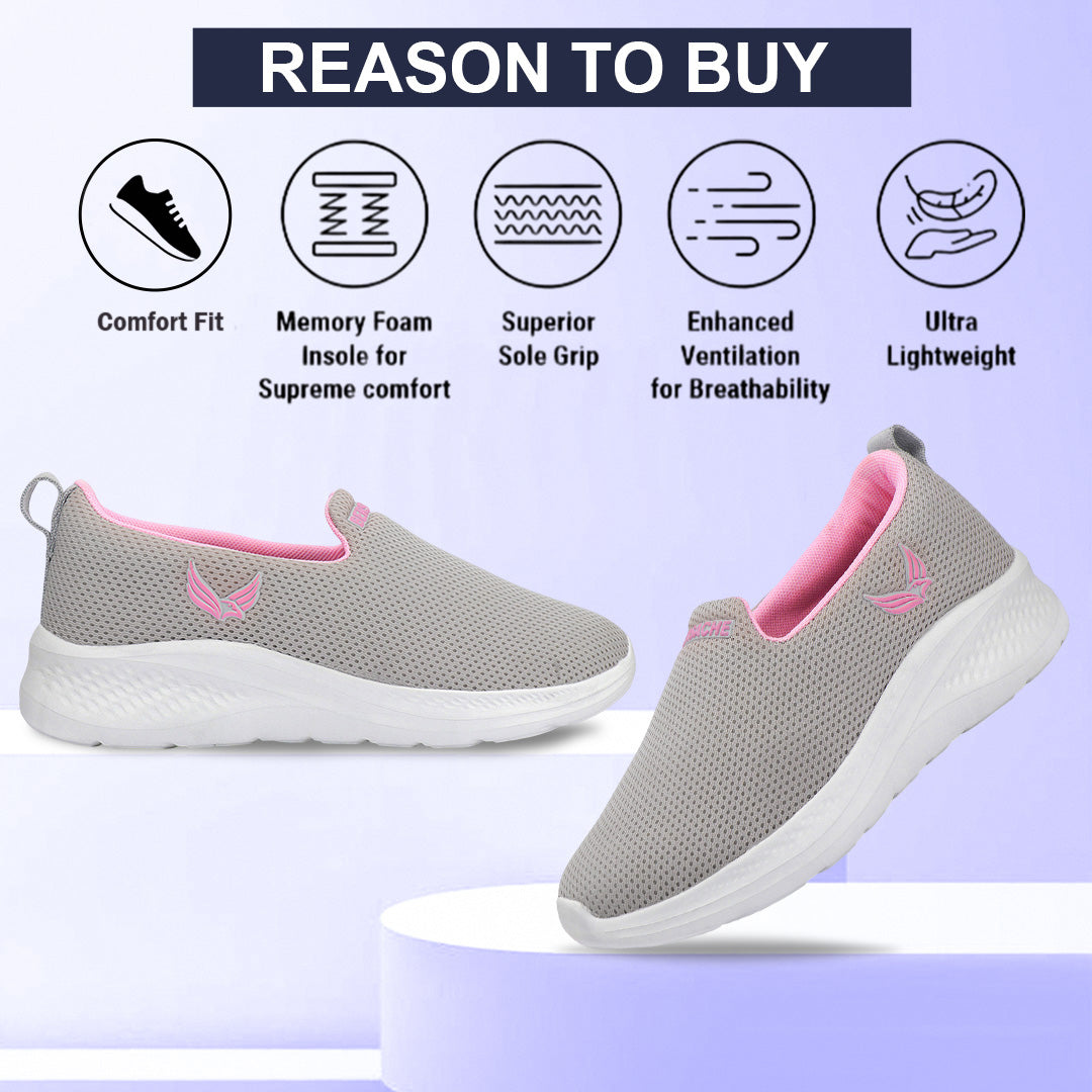 Bersache Sneaker, Loafers ,Casual with Extra comfort Sneaker Colour Changing shoes for Women (Grey-8098)
