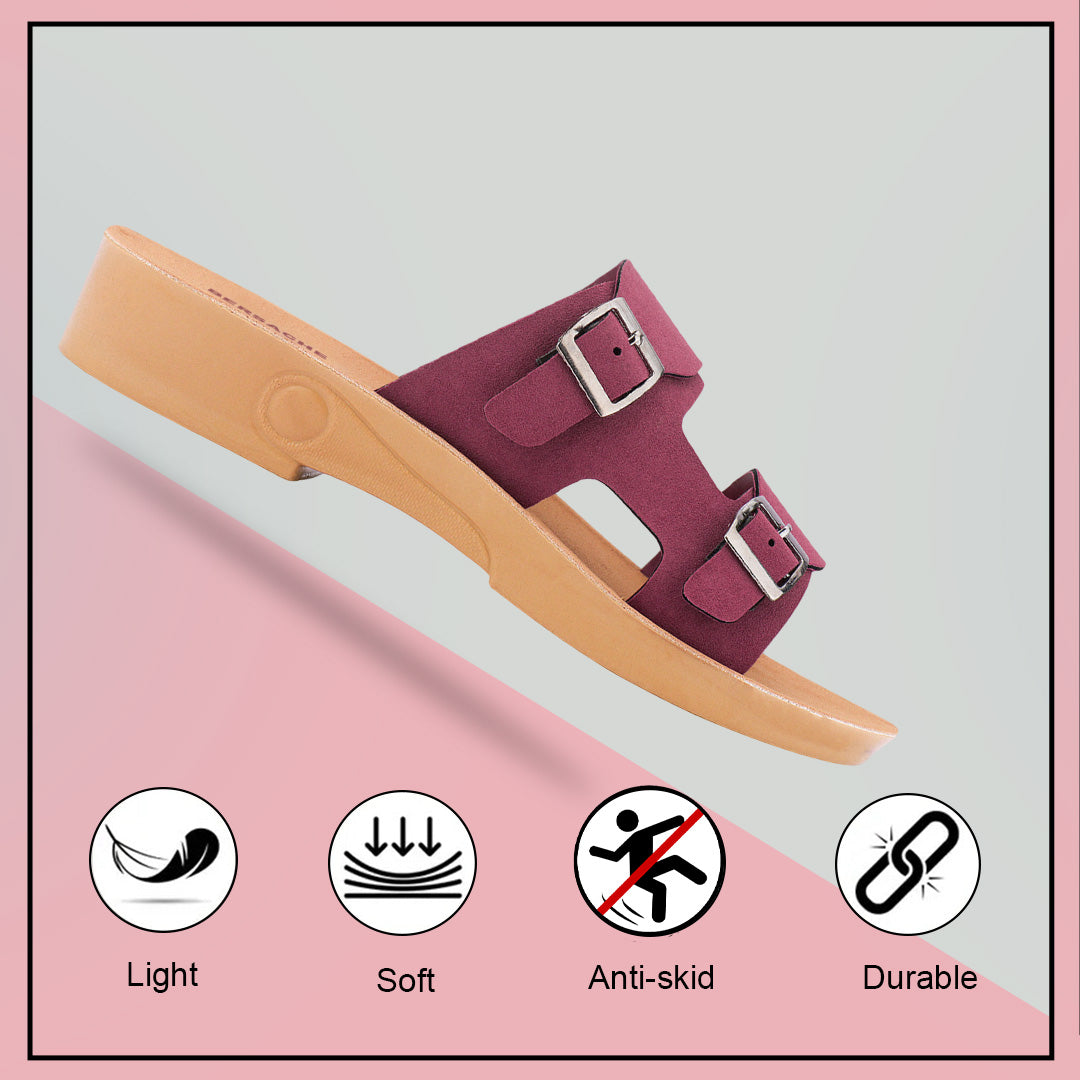 Bersache Extra Soft Classic Casual with  Regular wear with Ultra Soft & Flexibility Technology Slipper For Women's & Girl's-Brown-6233