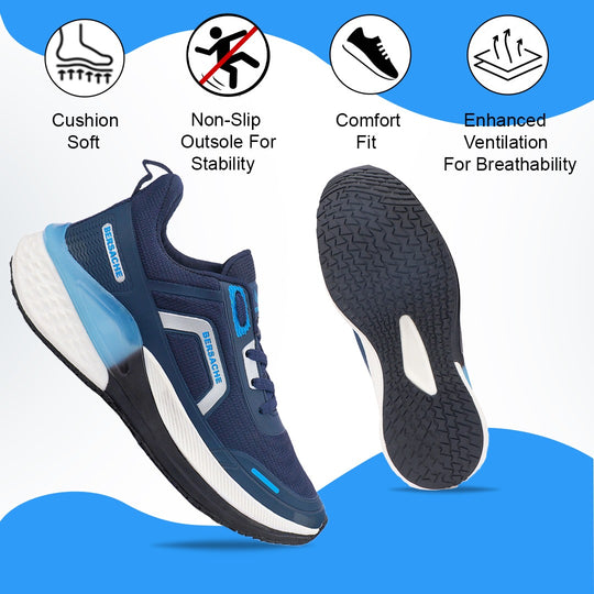 Bersache Premium Sports,Gym, Trending Stylish Running Shoes For Men (9205-Blue)