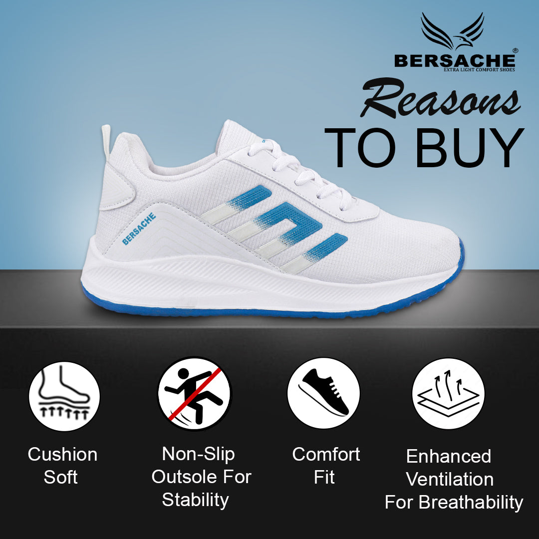 Bersache Premium Sports ,walking,Gym,cricket, Trending  Running Shoes For Men's (White-8133)
