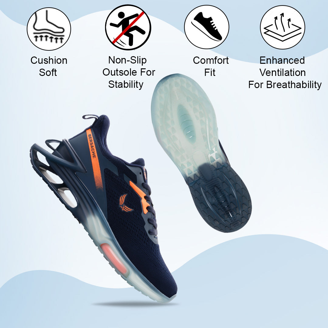Bersache Sneaker, Loafers ,Casual With Extra Comfort Sneakers For Mens  (9193-Navy Blue).