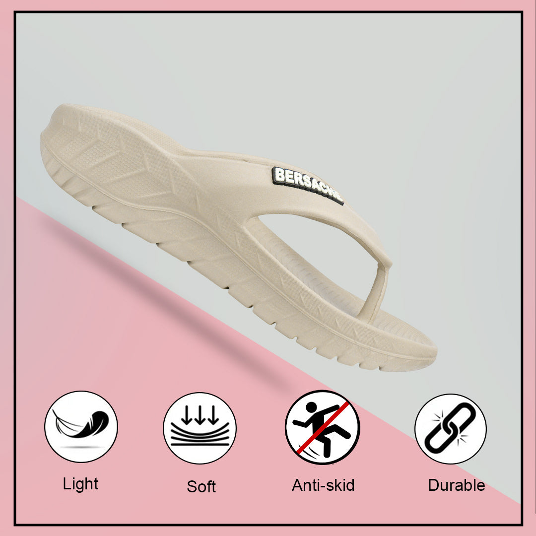 Bersache Extra Soft Classic Casual with  Regular wear with Ultra Soft & Flexibility Technology Slipper For Men's & Boy's-Beige-6256