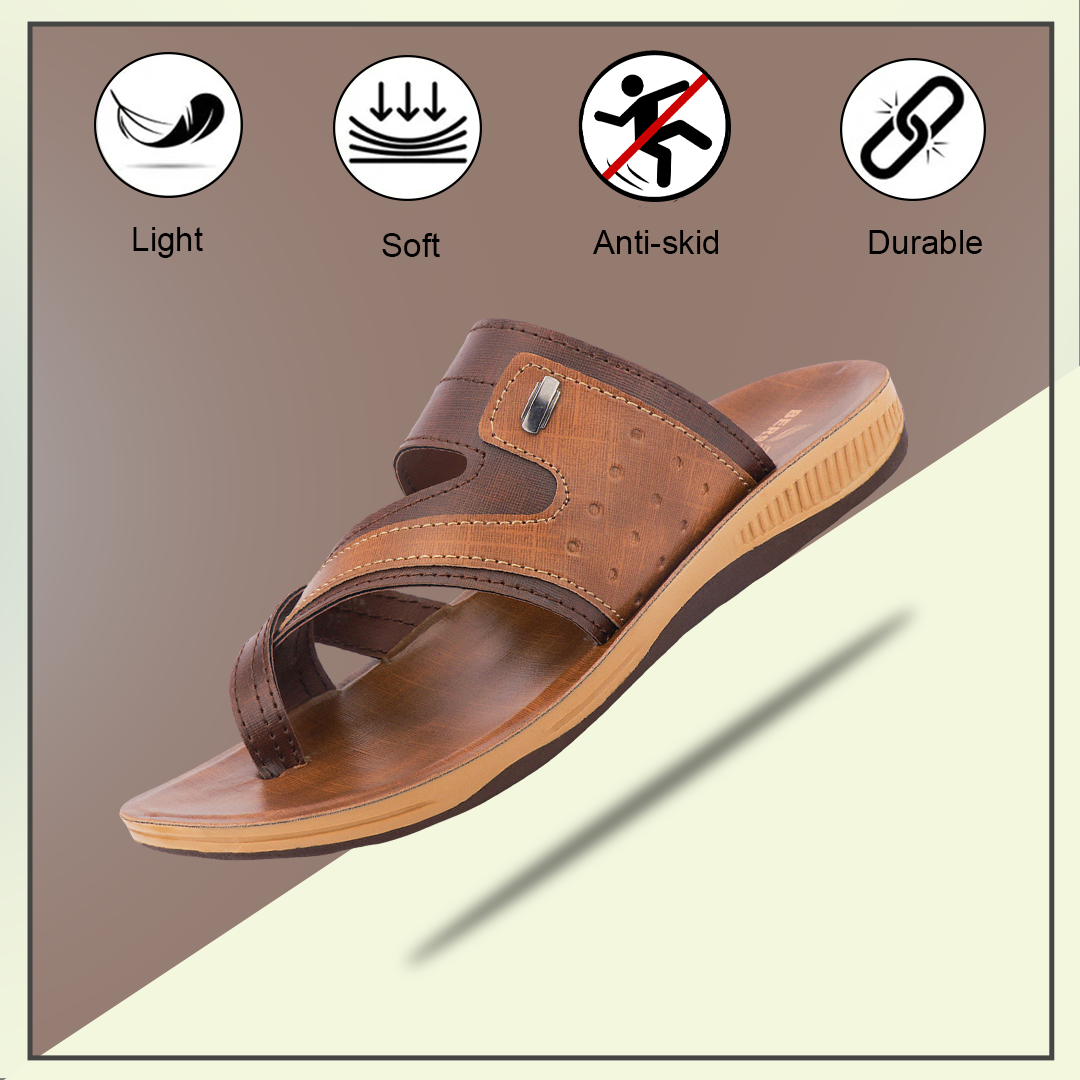 Bersache Extra Soft Classic Casual with  Regular wear with Ultra Soft & Flexibility Technology Slipper For Men's-Beige-6215