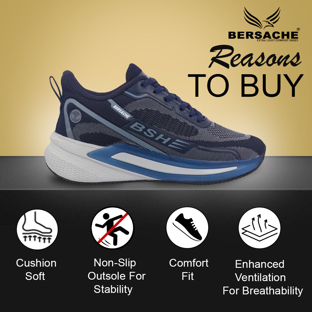 Bersache Premium Sports ,walking,Gym,cricket, Trending  Running Shoes For Men's (Blue-9210)