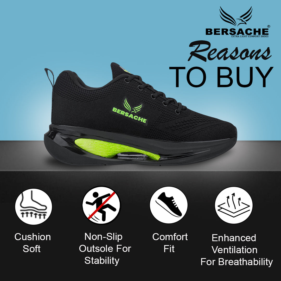 Bersache Premium Sports , Walking,Gym, Cricket, Trending  Running Shoes For Men's (Green-9228)