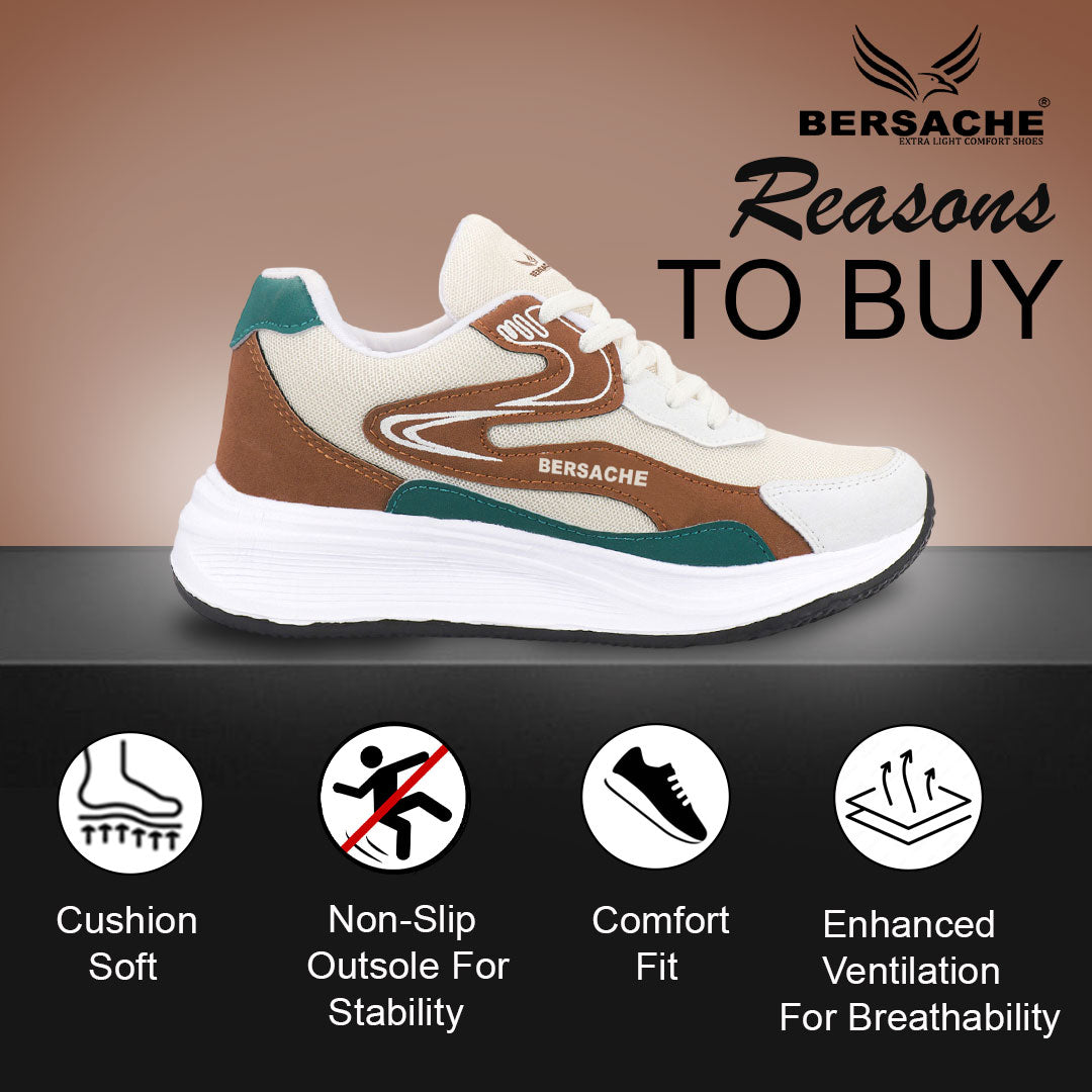 Bersache Premium Sports ,walking,Gym,cricket, Trending  Running Shoes For Men's (Brown-8137)