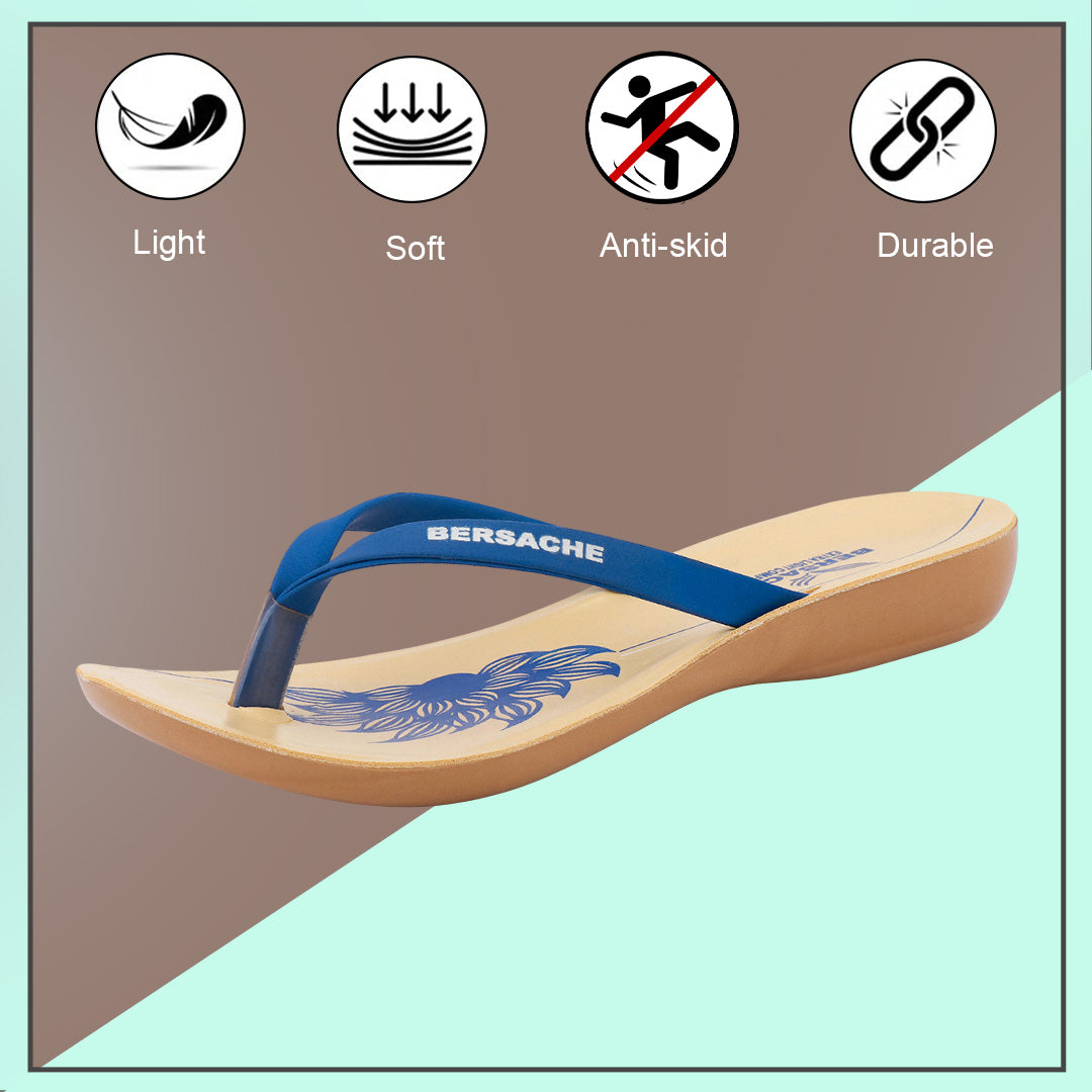 Bersache Extra Soft Classic Casual with  Regular wear with Ultra Soft & Flexibility Technology Sandal For Women's/Girl's-Blue-6246