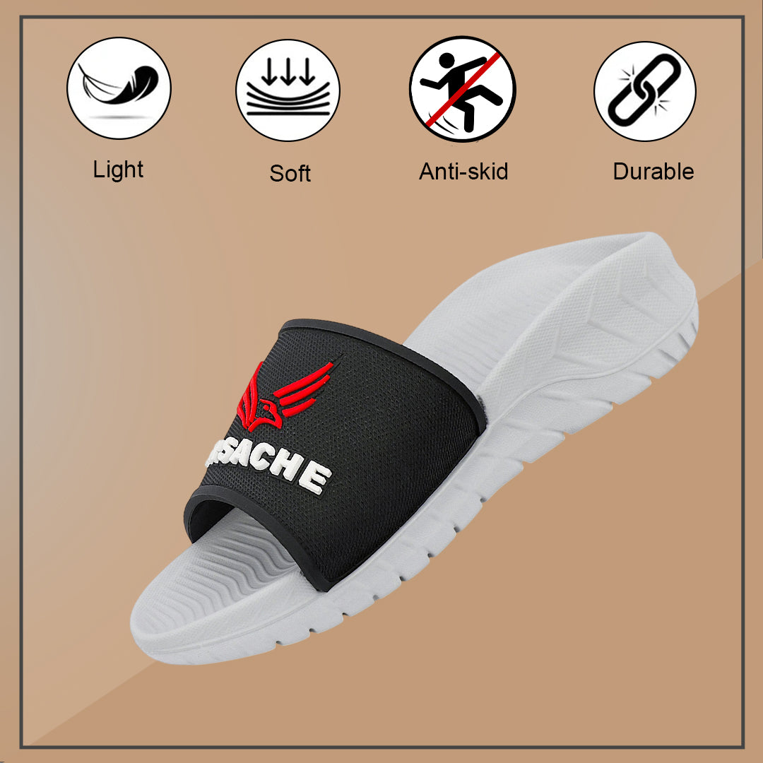 Bersache Extra Soft Classic Casual with  Regular wear with Ultra Soft & Flexibility Technology Slipper For Men's (White-6328).