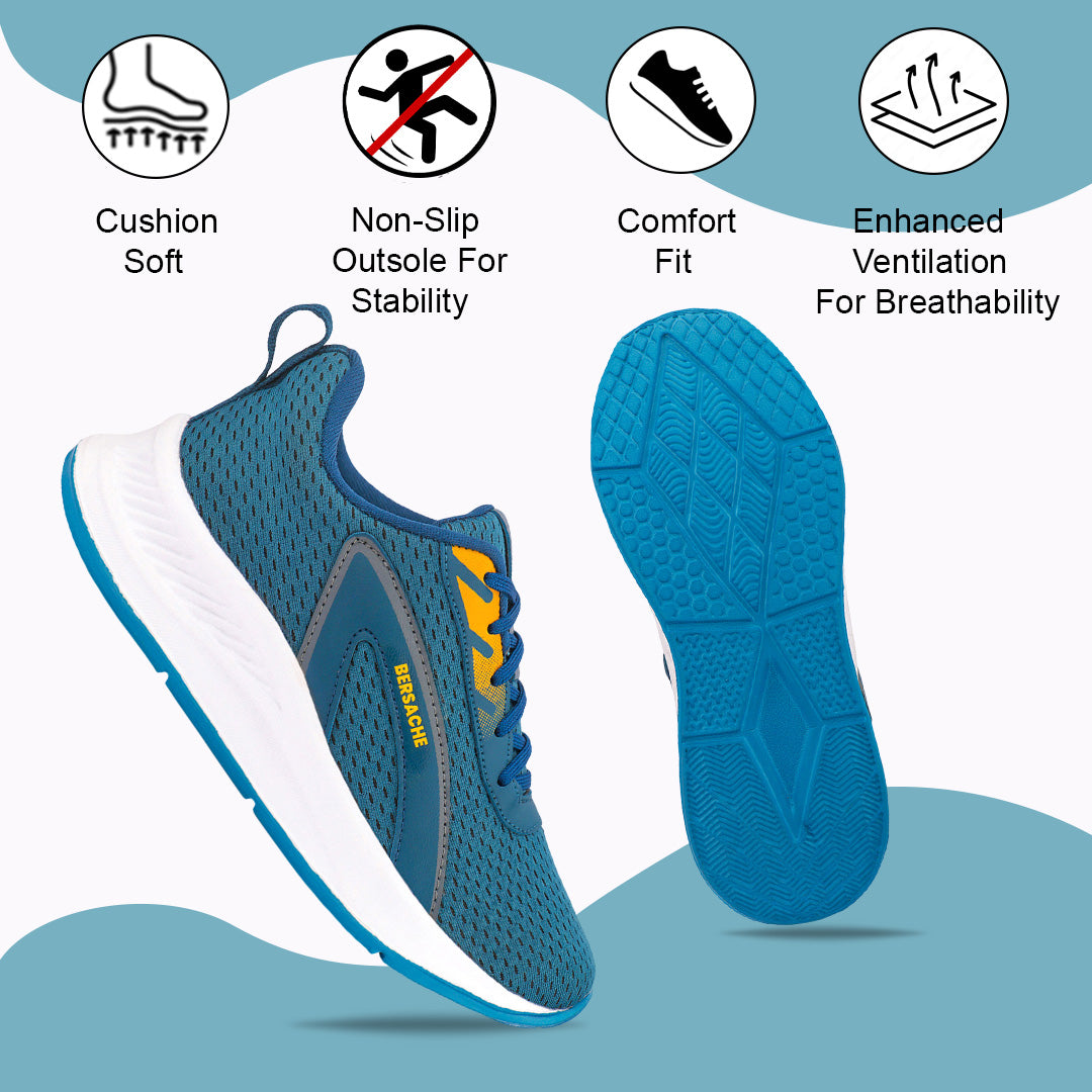 Bersache Lightweight Casual Sneaker Shoes For Men (Sky-Blue-8090)