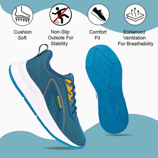 Bersache Lightweight Casual Sneaker Shoes For Men (Sky-Blue-8090)