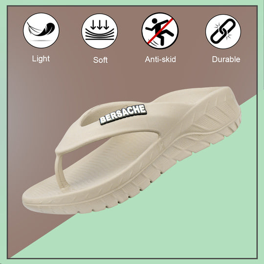 Bersache Extra Soft Classic Casual with  Regular wear with Ultra Soft & Flexibility Technology Sandal For men's & boy's-Beige-6256