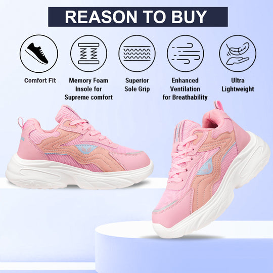 Bersache Sneaker, Loafers ,Casual with Extra comfort Sneaker Colour Changing shoes for Women (Pink-8106)
