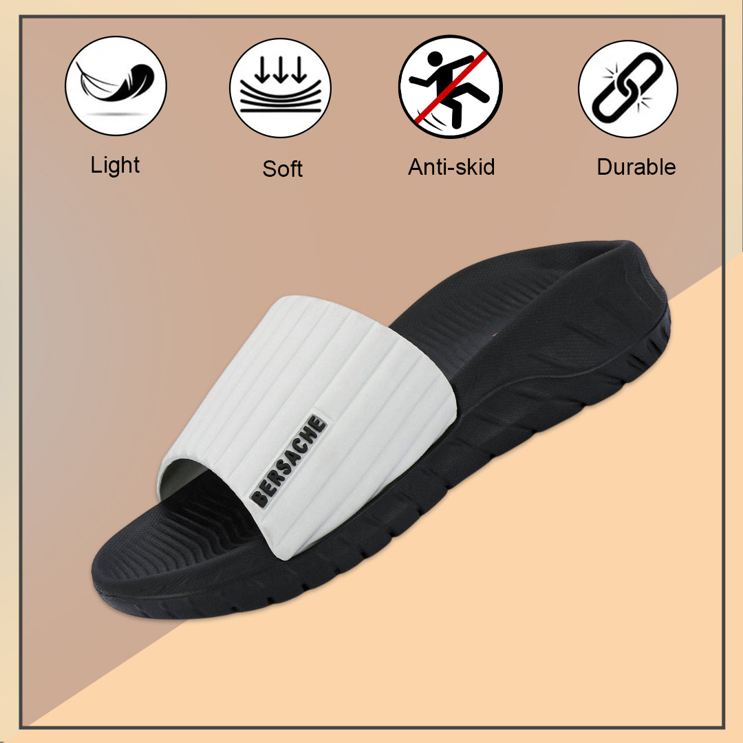 Bersache Extra Soft Classic Casual with  Regular wear with Ultra Soft & Flexibility Technology Sandal For Men's(Black)-6332.