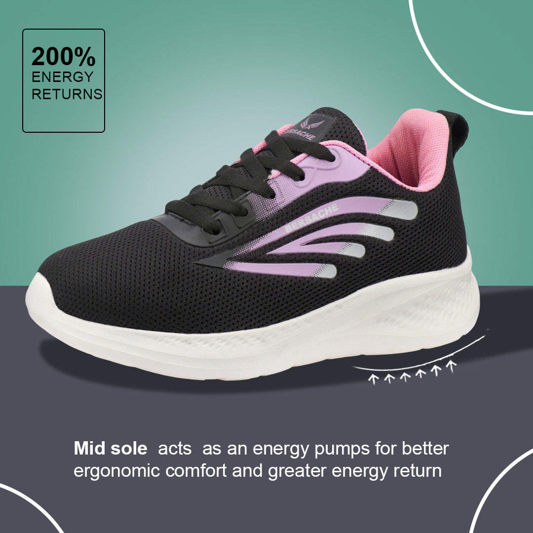 Bersache Premium Sports ,Gym, Trending Stylish Running Colour Changing shoes for Women (8094-Pink)