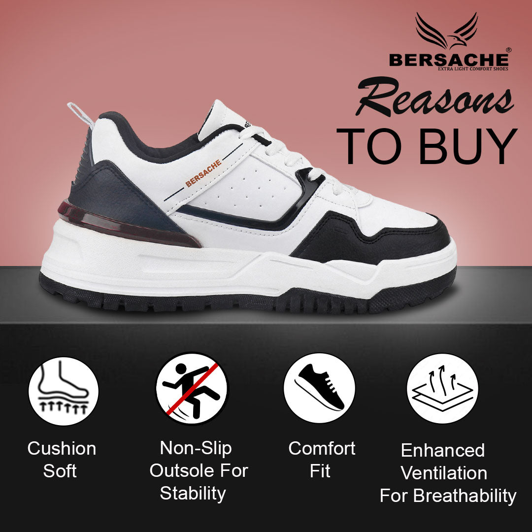 Bersache Premium Sports ,walking,Gym,cricket, Trending  Running Shoes For Men's (White-9220).