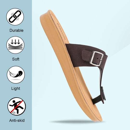 Bersache Extra Soft Classic Casual with  Regular wear with Ultra Soft & Flexibility Technology Flip-Flop for Women's & Girl's (6259-Brown)