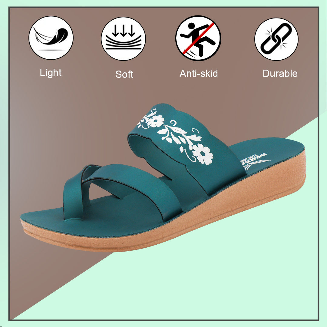 Bersache Extra Soft Classic Casual with  Regular wear with Ultra Soft & Flexibility Technology Sandal's For Women's & Girl's-(Green-6243)