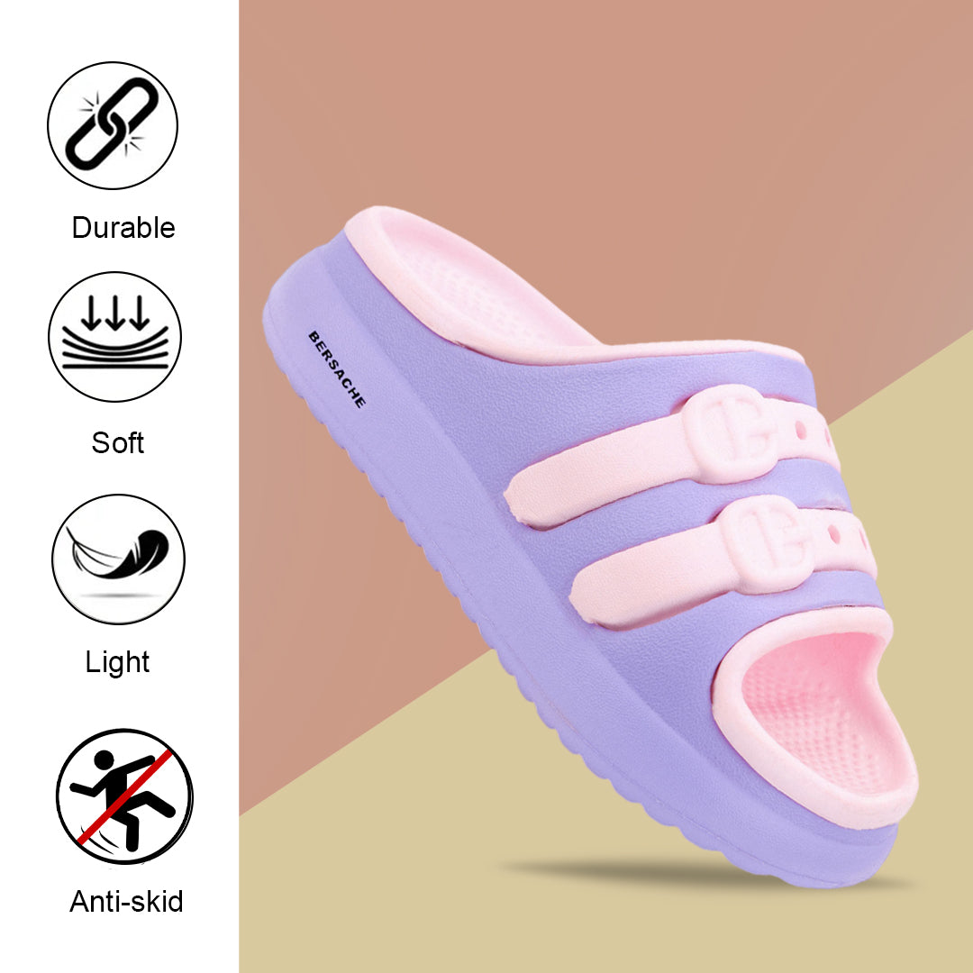 Bersache Extra Soft Classic Casual CHAPPAL with  Regular wear with Ultra Soft & Flexibility Technology Clog's for Kids's - Purple -6322.