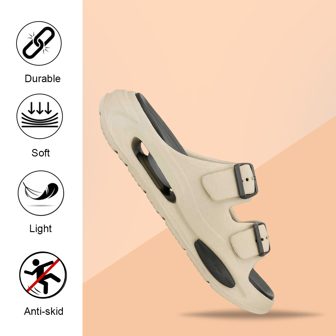 Bersache Extra Soft Classic Casual  with  Regular wear with Ultra Soft & Flexibility Technology Flip-Flop for Men's-(6346- Beige & Black)