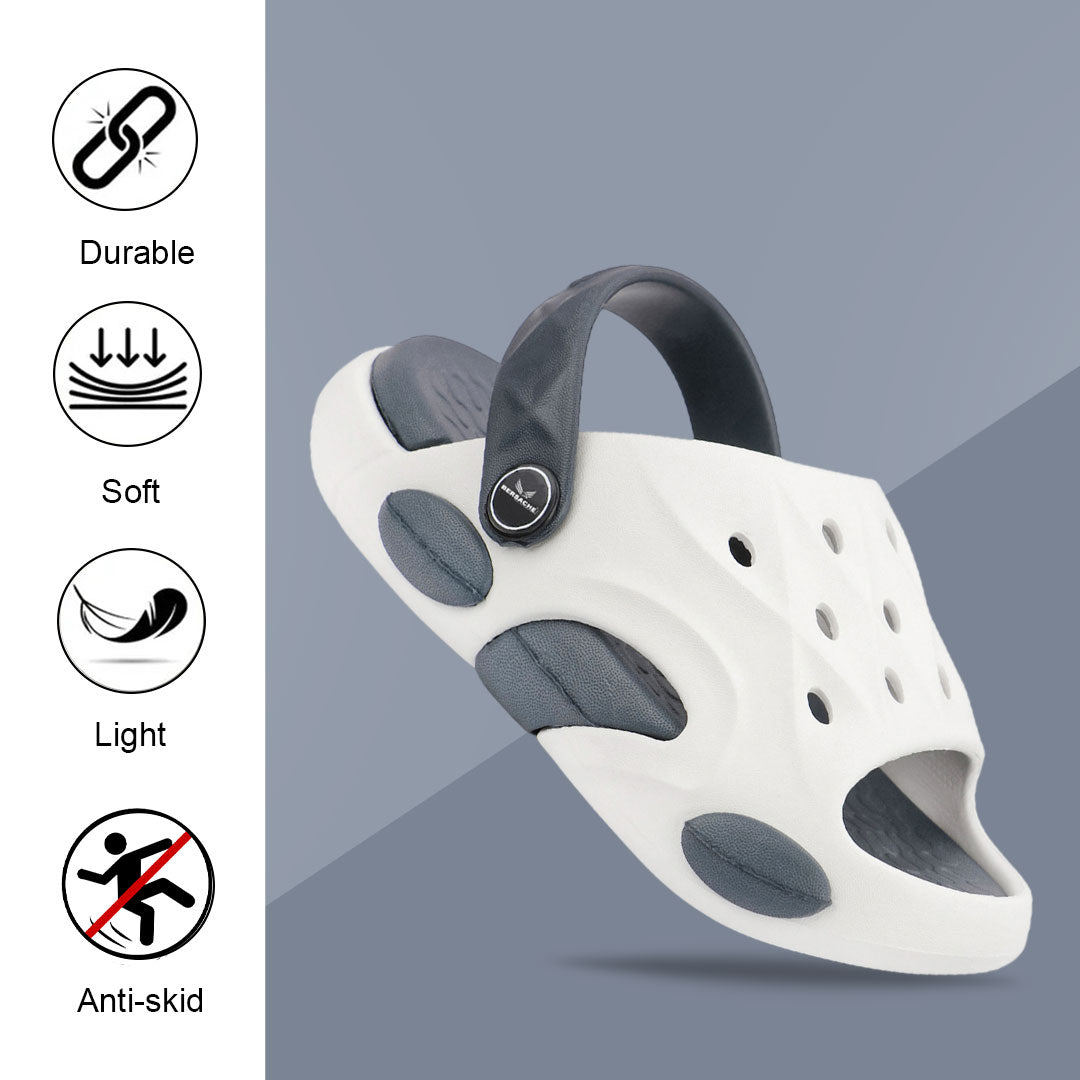 Bersache Extra Soft Classic Casual CHAPPAL with  Regular wear with Ultra Soft & Flexibility Technology Clog's for Kids's - White-6323.
