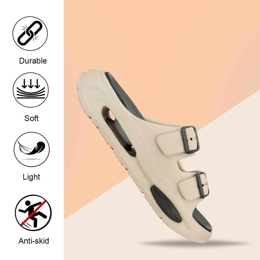 Bersache Extra Soft Classic Casual CHAPPAL with  Regular wear with Ultra Soft & Flexibility Technology  Slippers for Men's-(6346-Beige & Black)