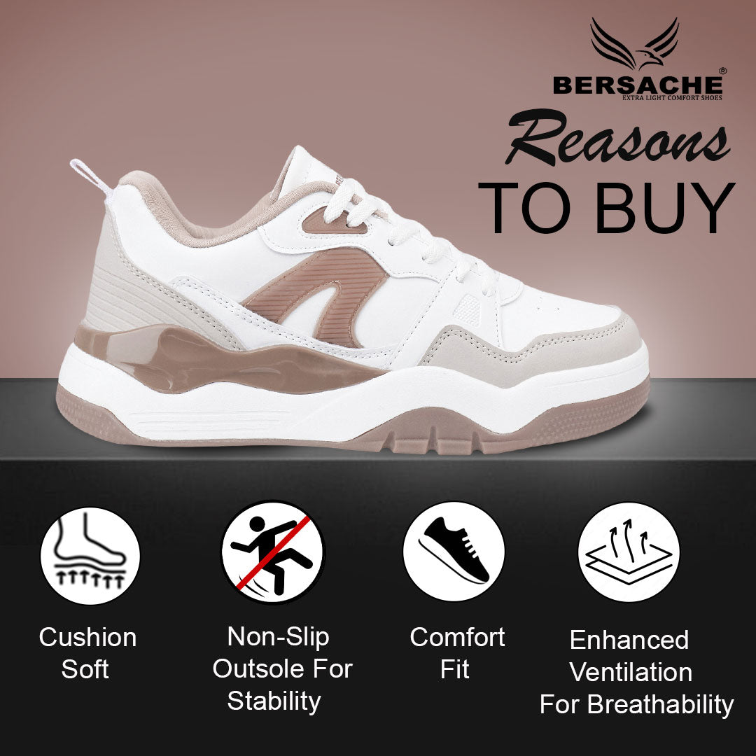 Bersache Premium Sports ,walking,Gym,cricket, Trending  Running Shoes For Men's (White-9224).