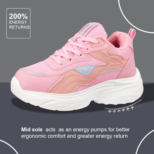 Bersache Premium Sports ,Gym, Trending Stylish Running Colour Changing shoes for Women (8106-Pink)