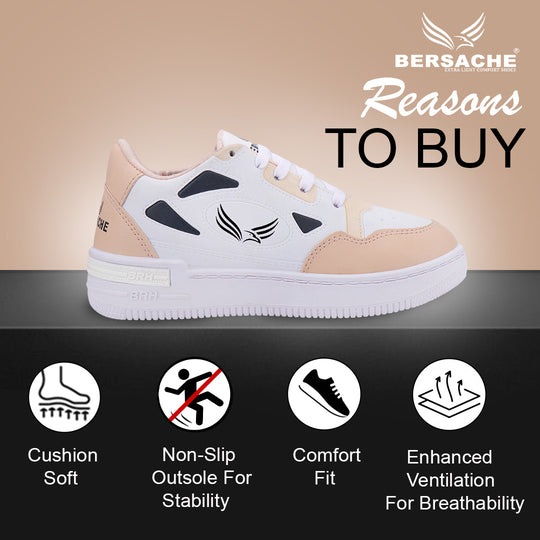 Bersache Sneaker, Loafers ,Casual with Extra comfort Sneaker Colour Changing shoes for Women (Pink-8066)