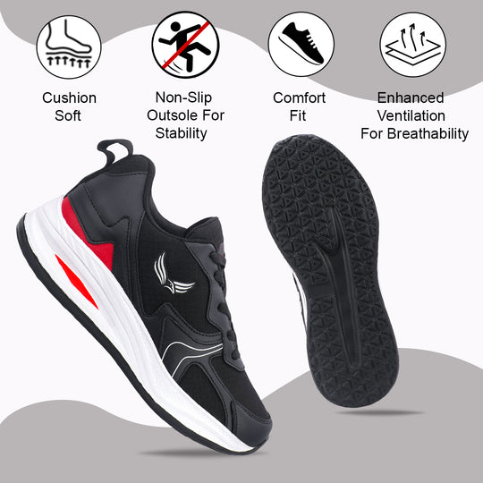 Bersache Casual Sneaker shoe for Men| Soft Cushioned Insole , Slip-Resistance Casuals For Men (8117-Black)