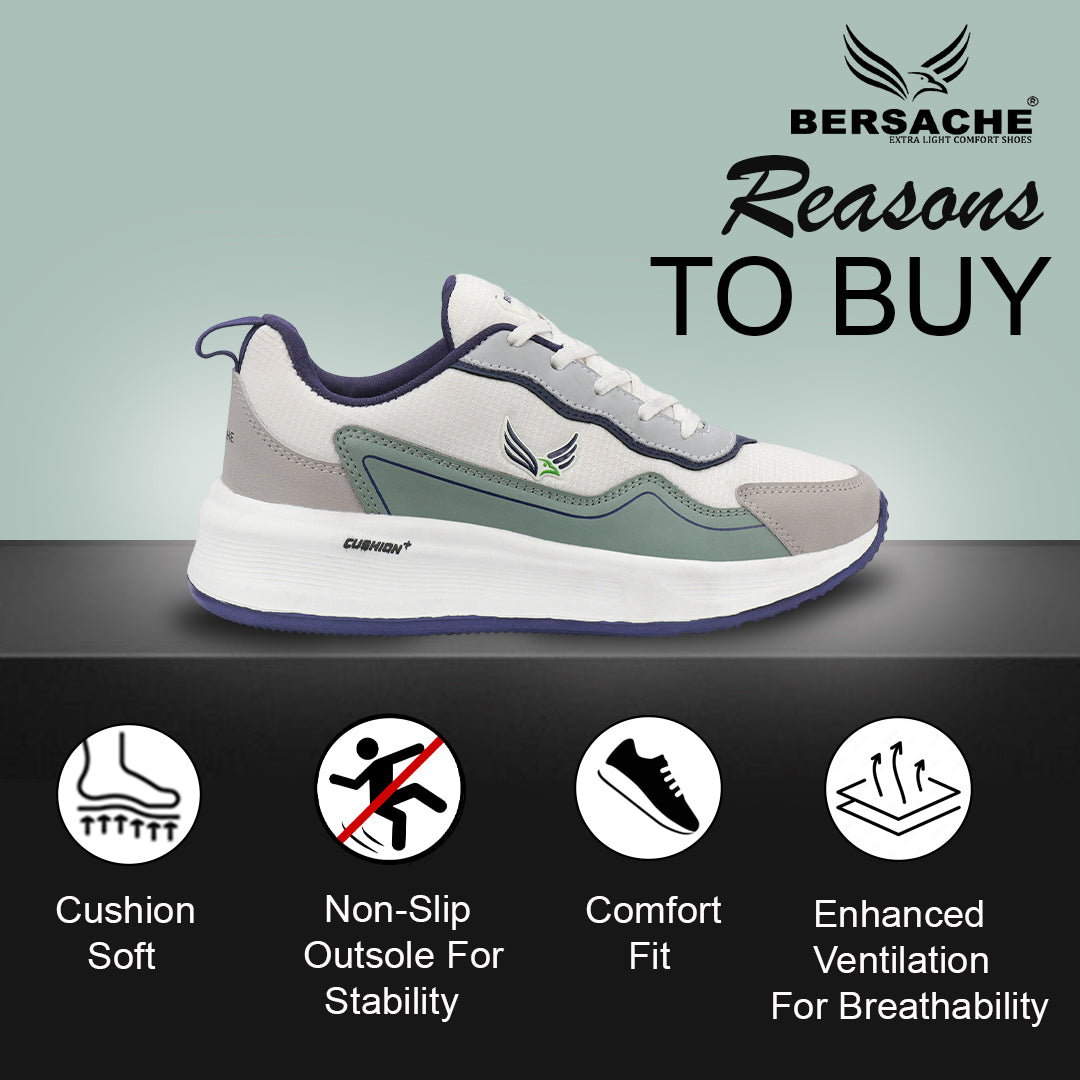 Bersache Casual Sneaker shoe for Men| Soft Cushioned Insole , Slip-Resistance Casuals For Men (Green-8146).