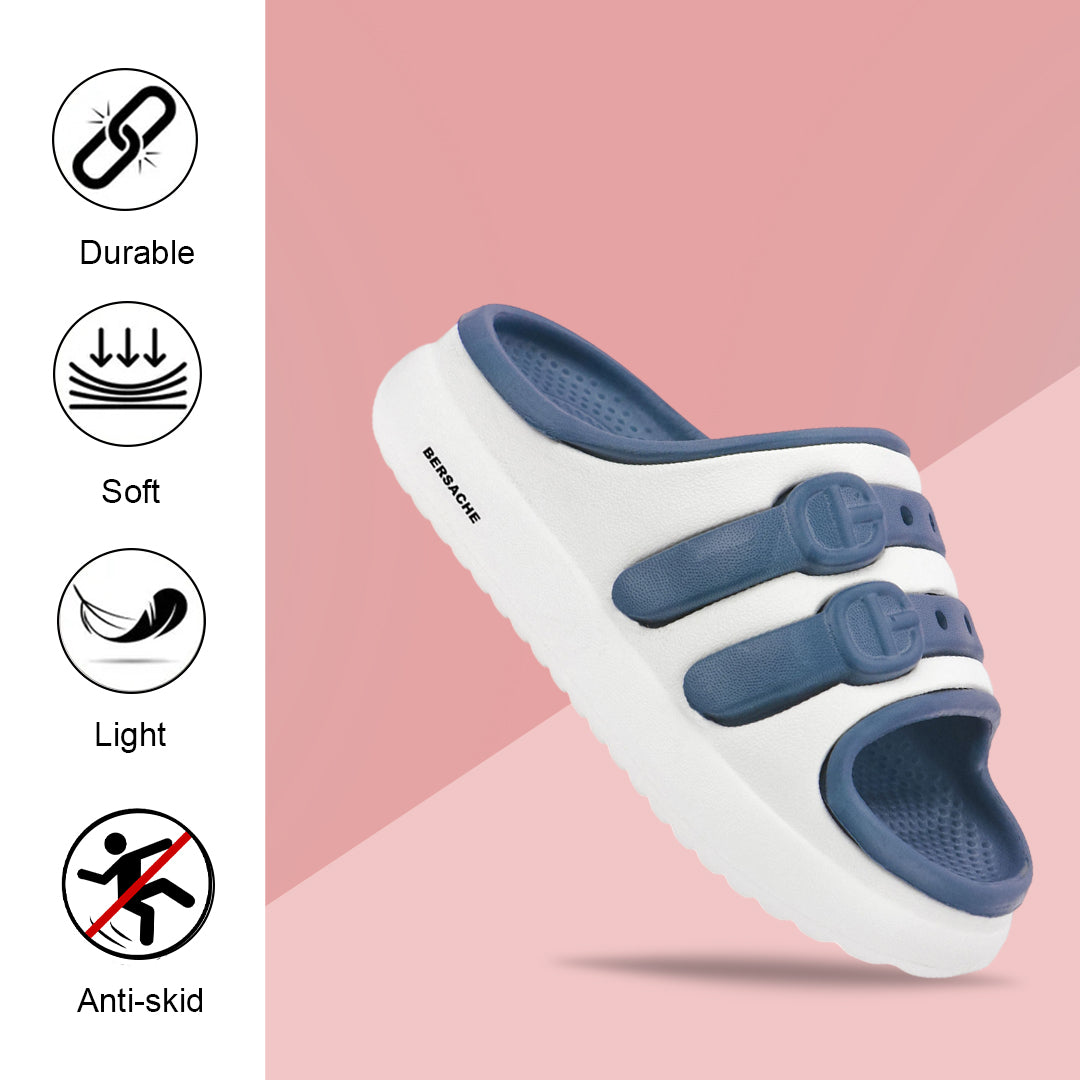 Bersache Extra Soft Classic Casual CHAPPAL with  Regular wear with Ultra Soft & Flexibility Technology Clog's for Kids's - White-6320.