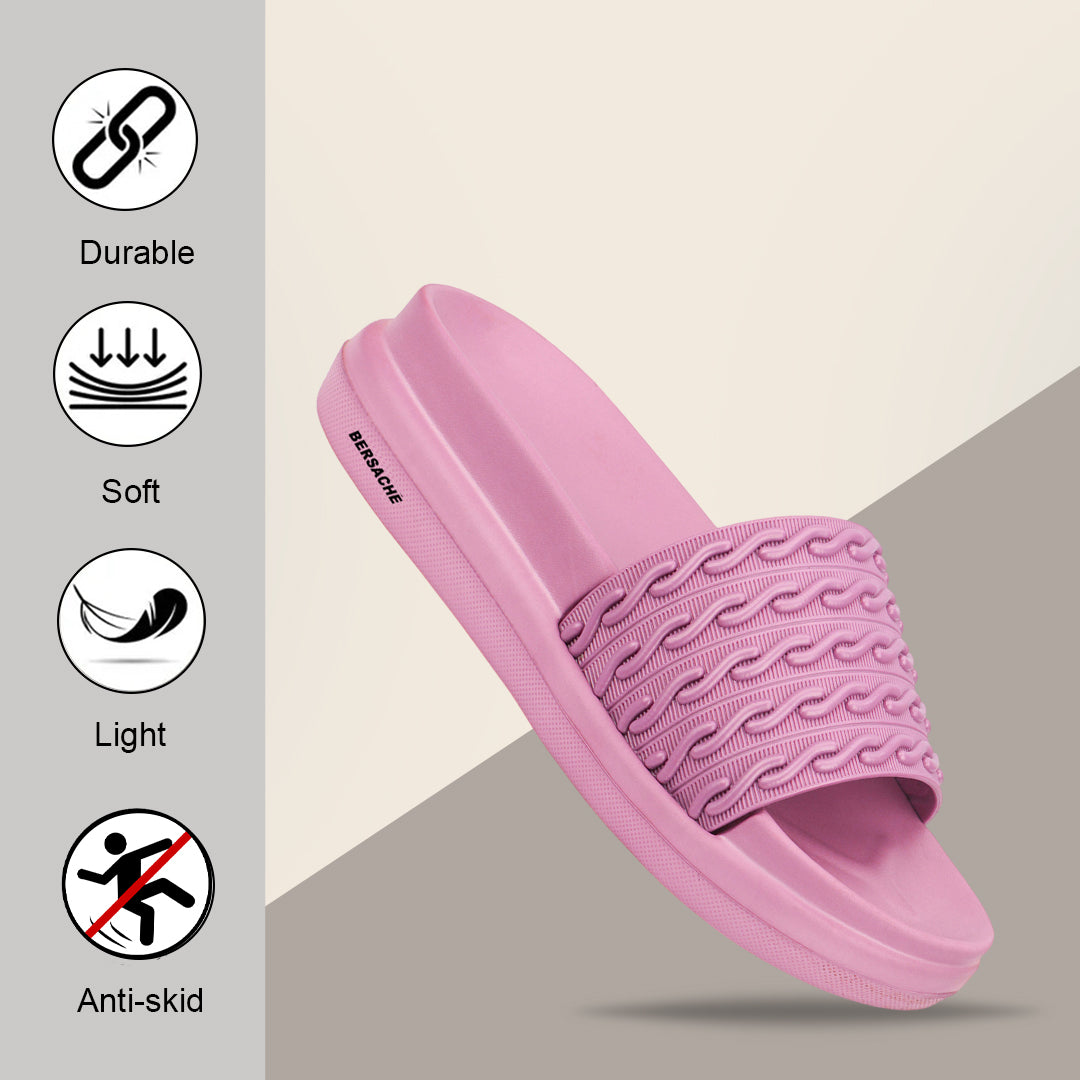 Bersache Extra Soft Classic Casual  with  Regular wear with Ultra Soft & Flexibility Technology Flip-Flop for Women's-(6337-Pink).