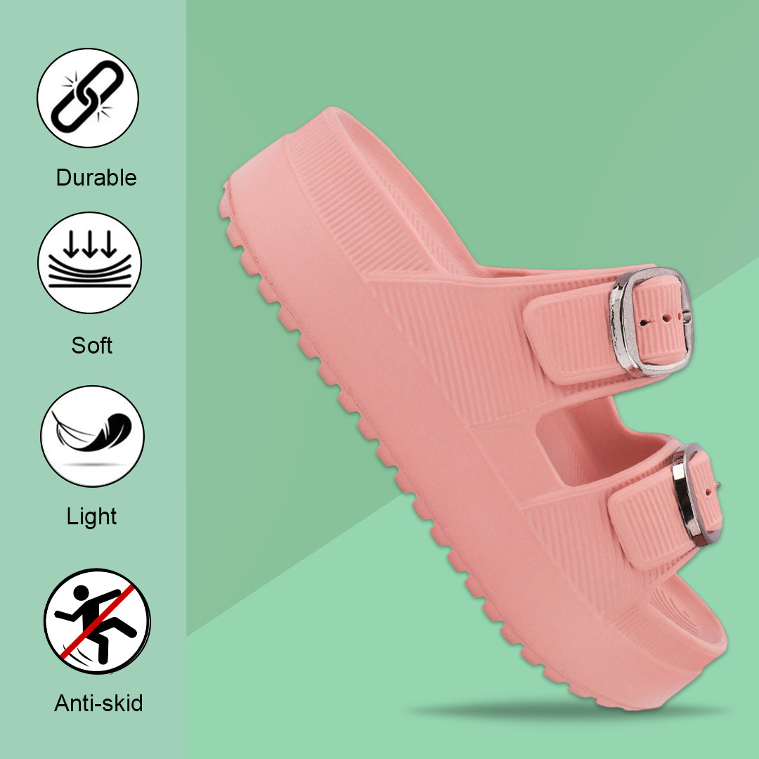 Bersache Extra Soft Classic Casual  with Regular wear with Ultra Soft & Flexibility Technology Sandals for Women's-(6295-Pink).