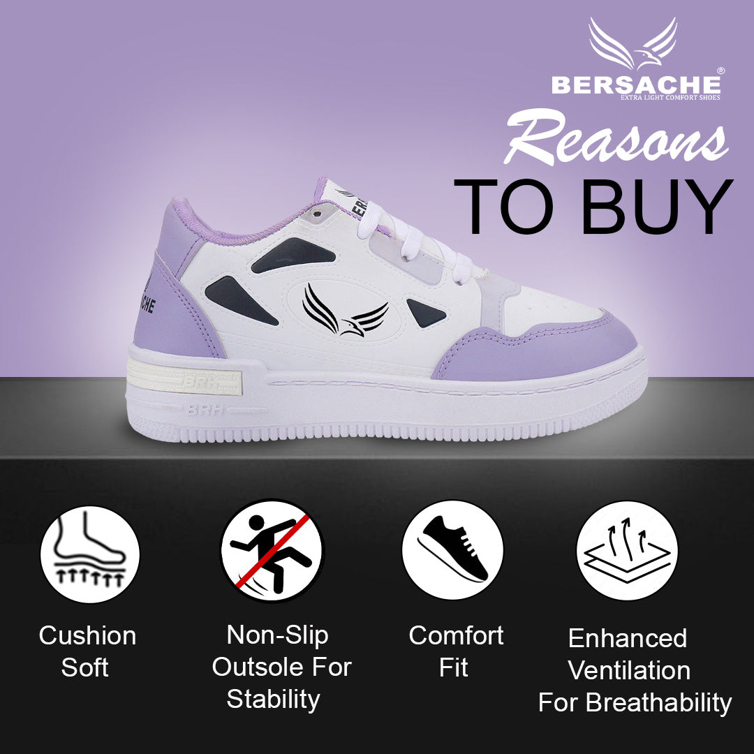 Bersache Sneaker, Loafers ,Casual with Extra comfort Sneaker Colour Changing shoes for Women (Purple-8067)