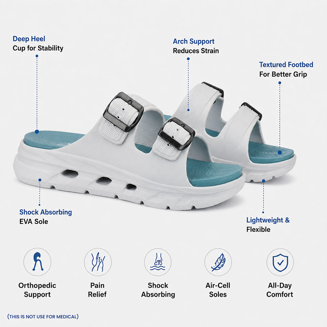 Bersache Extra Soft Classic Casual  with Regular wear with Ultra Soft & Flexibility Technology Sandals for Men's-(6340-Sea-Green & White).