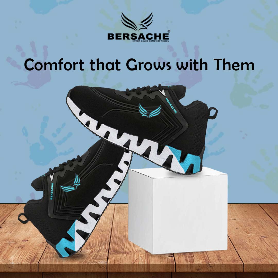 Bersache Premium Sports,walking,Gym,cricket,Trending Running Shoes For Kid's - Blue -8099.