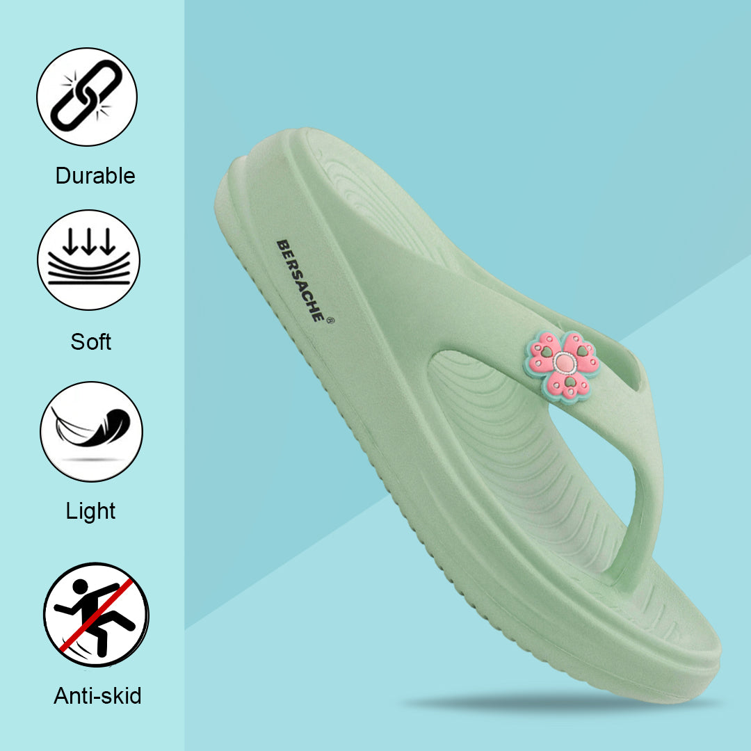 Bersache Extra Soft Classic Casual  with Regular wear with Ultra Soft & Flexibility Technology Sandals for Women's-(6297-Green).