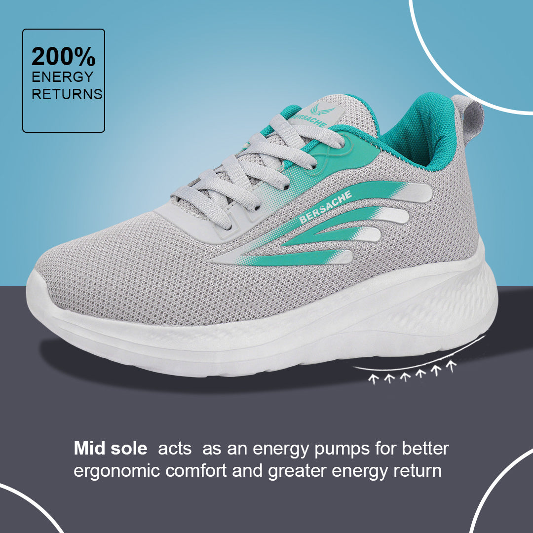 Bersache Premium Sports ,Gym, Trending Stylish Running Colour Changing shoes for Women (8093-Grey)
