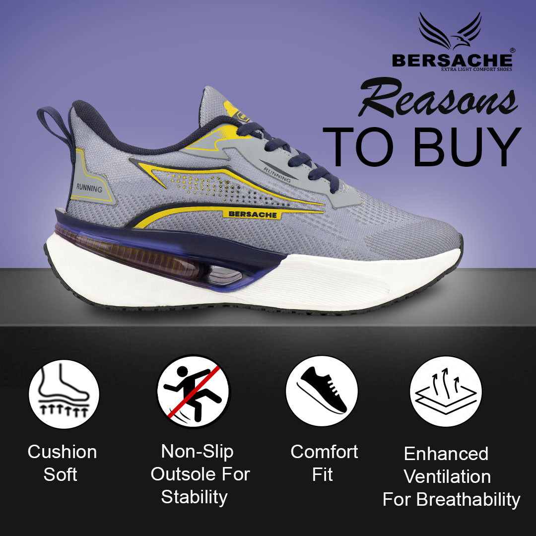Bersache Premium Sports ,walking,Gym,cricket, Trending  Running Shoes For Men's (Grey-9215).