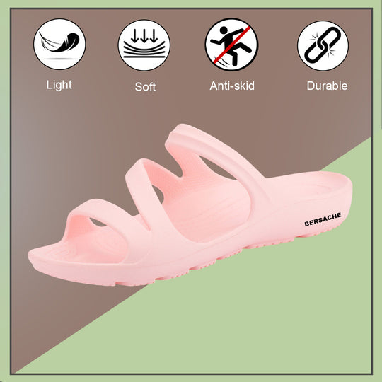 Bersache Extra Soft Classic Casual with  Regular wear with Ultra Soft & Flexibility Technology Sandal's For Women's & Girl's-(6250-Pink)