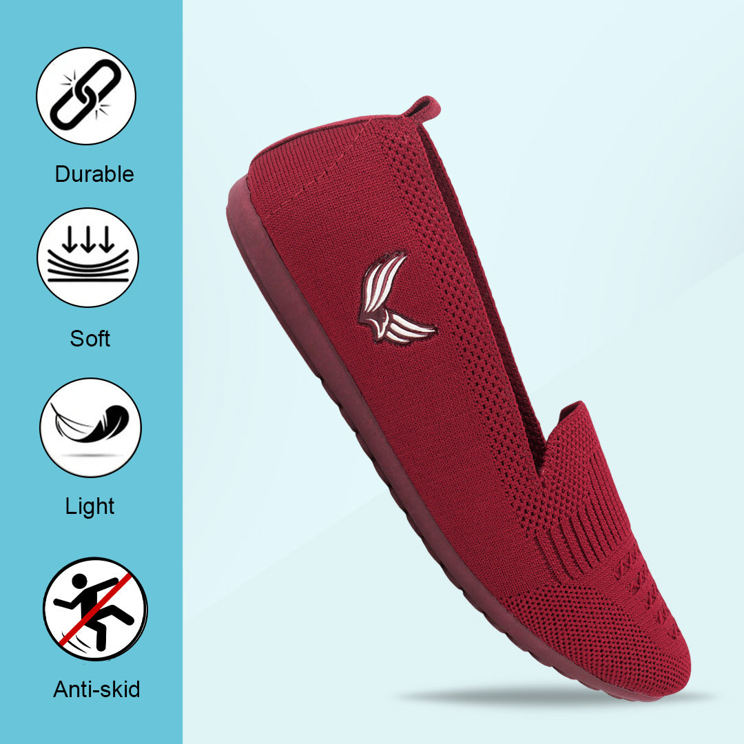 BERSACHE Women's CASUAL – Lightweight, Breathable & Comfortable Daily Wear Shoes(Red-6276).