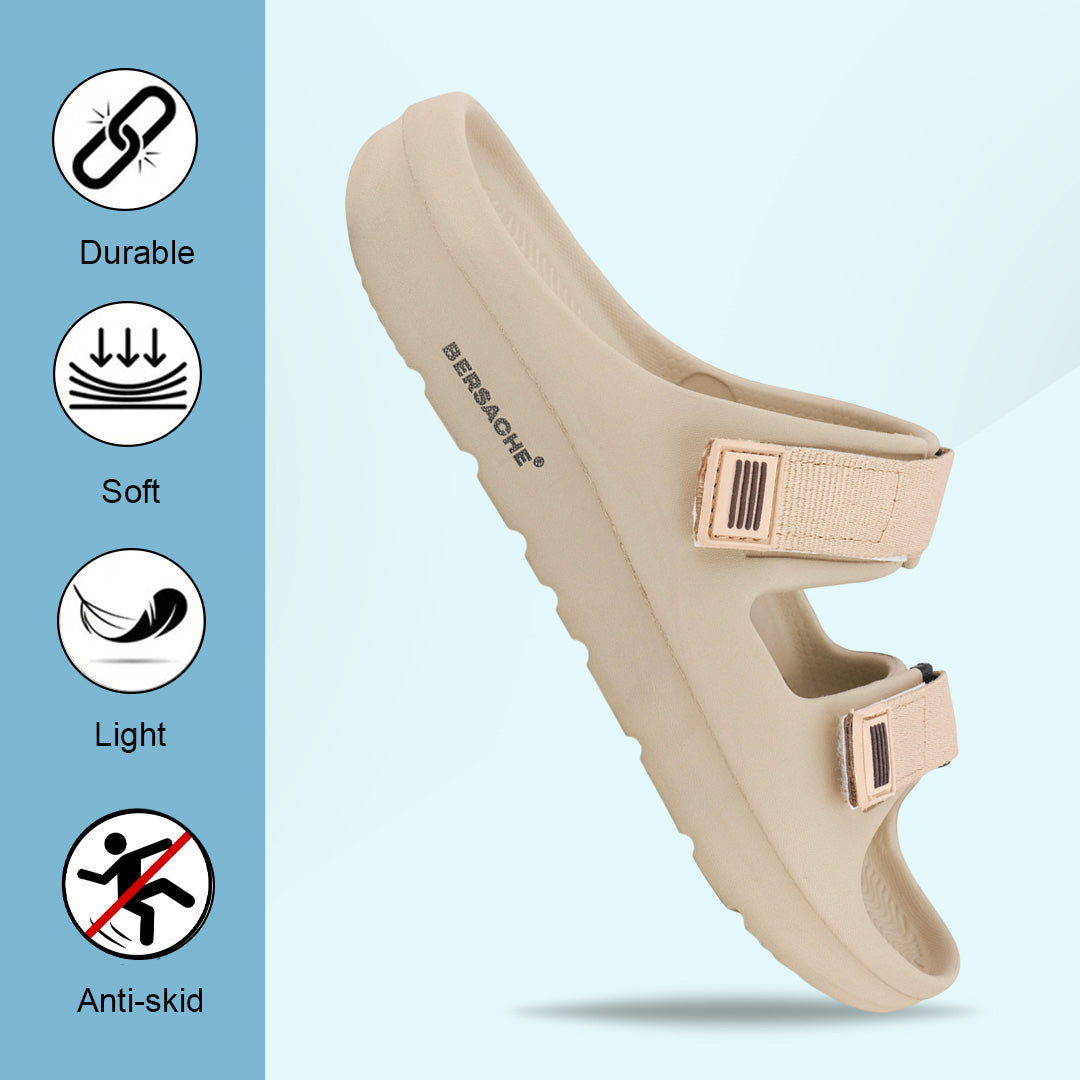 Bersache Extra Soft Classic Casual with  Regular wear with Ultra Soft & Flexibility Technology Slipper For Men's & Boy's-(Beige-6287)