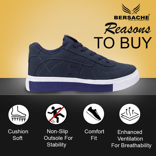 Bersache Premium Sports ,walking,Gym,cricket, Trending  Running Shoes For Men's (Dark-Blue-8121)
