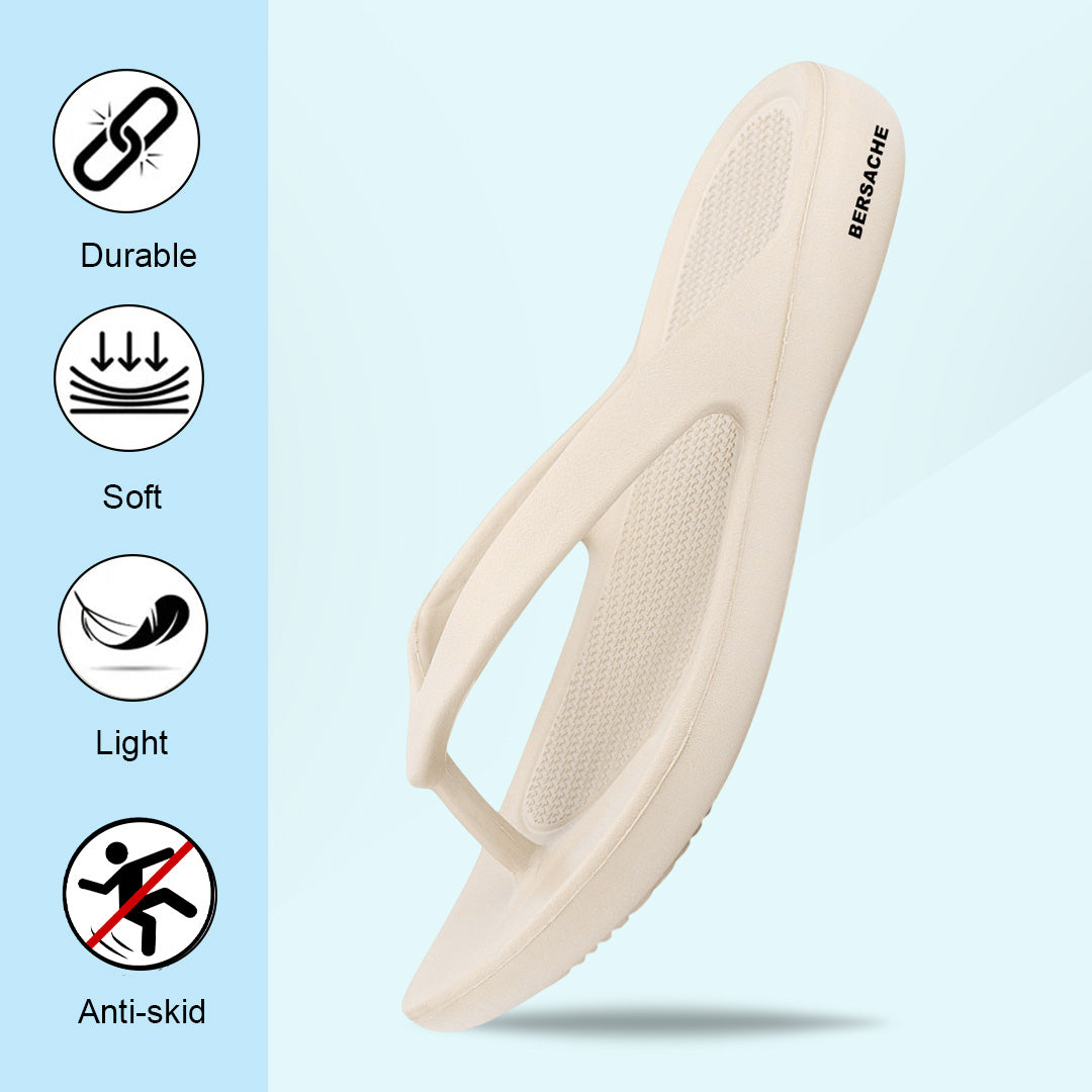 Bersache Extra Soft Classic Casual with  Regular wear with Ultra Soft & Flexibility Technology Flip-Flop for Women's & Girl's (6254-Beige)